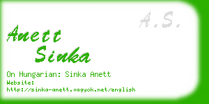 anett sinka business card
